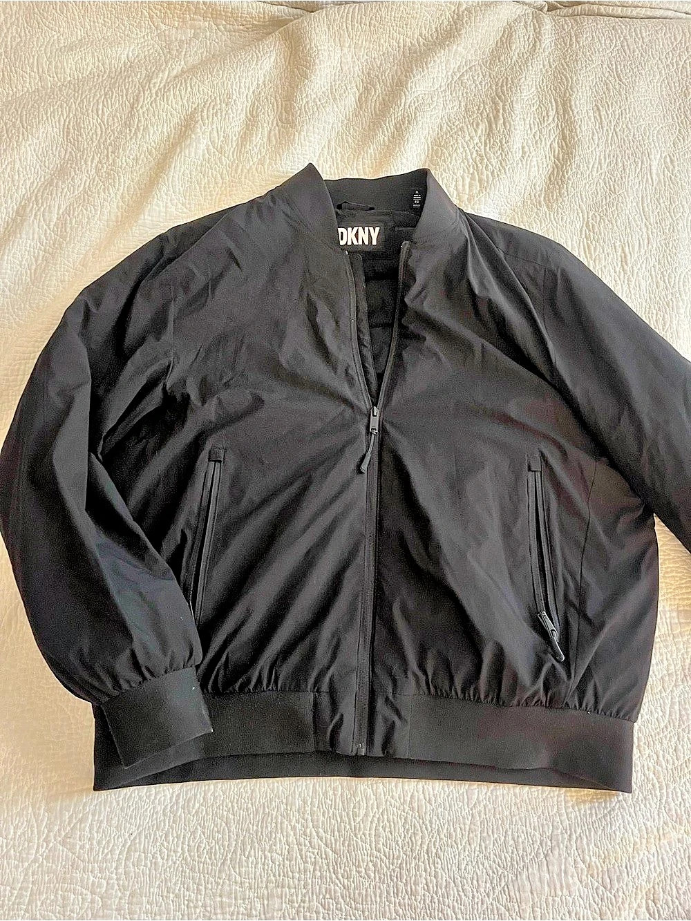 DKNY Black Bomber Jacket Size XL Like New